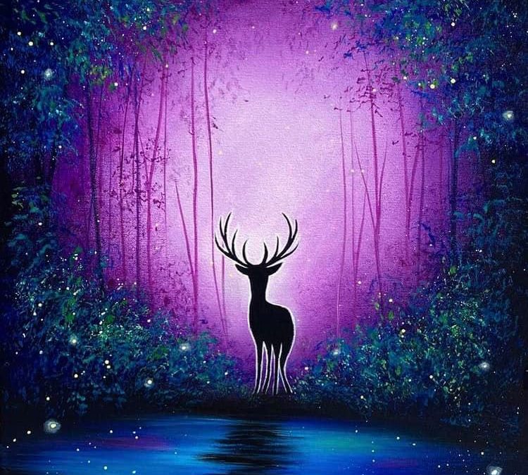 *canceled 0 sales*Guardian of the Forest, a LIVE PAINT & SIP EVENT with Lisa