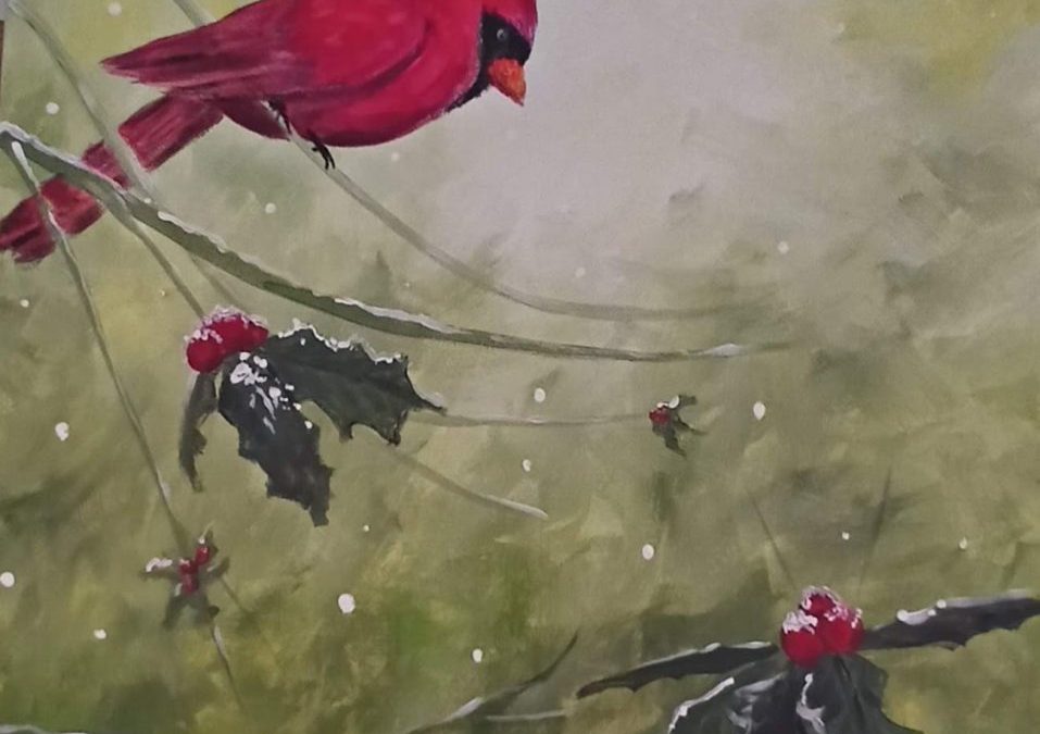 Cardinal and Holly, a PAINT & SIP EVENT with Lisa
