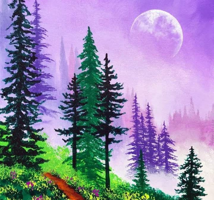 Mountain Pine Moonrise, a PAINT & SIP EVENT with Lisa