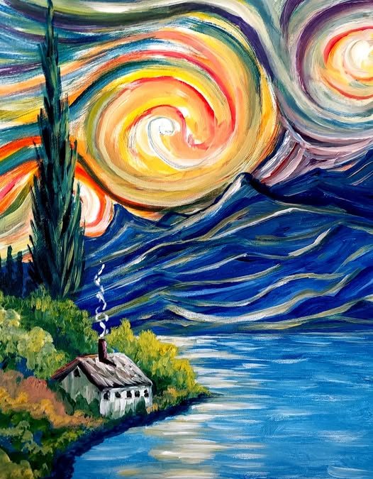 Van Gogh Sunset, a PAINT & SIP EVENT with Lisa