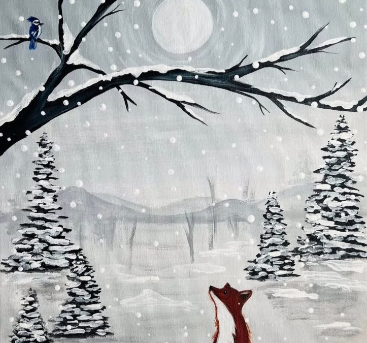 “Fox in the Snow”, a PAINT & SIP EVENT with Lisa