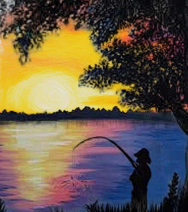 “Fishing at Sunset”, a PAINT & SIP EVENT with Lisa
