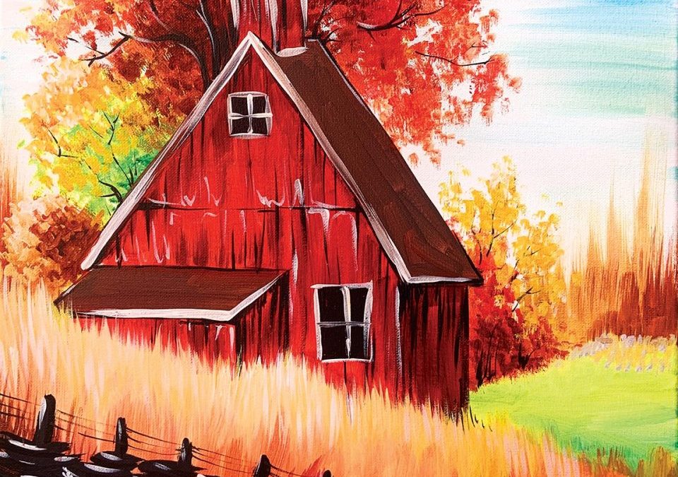 “Red Barn in the Fall”, an ADULT PAINT & SIP with Lisa