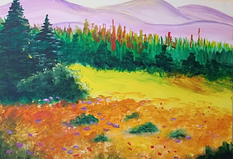 “Sunset in the White Mountains”, a PAINT & SIP EVENT with Lisa