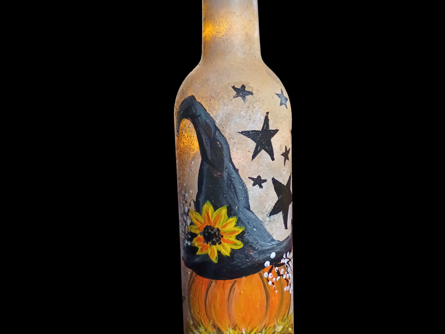“Primitive Halloween Brew Bottle”, a GLASS PAINTING EVENT with Lisa