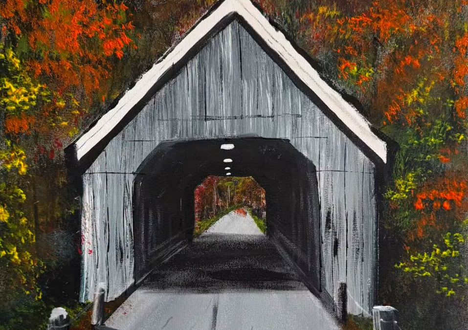 “Covered Bridge”, an ADULT PAINT & SIP with Lisa