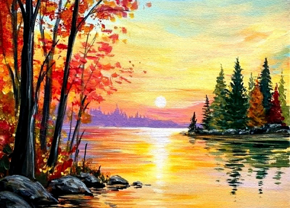 “Autumn Lake Sunset”, an ADULT BYOB PAINT & SIP with Lisa